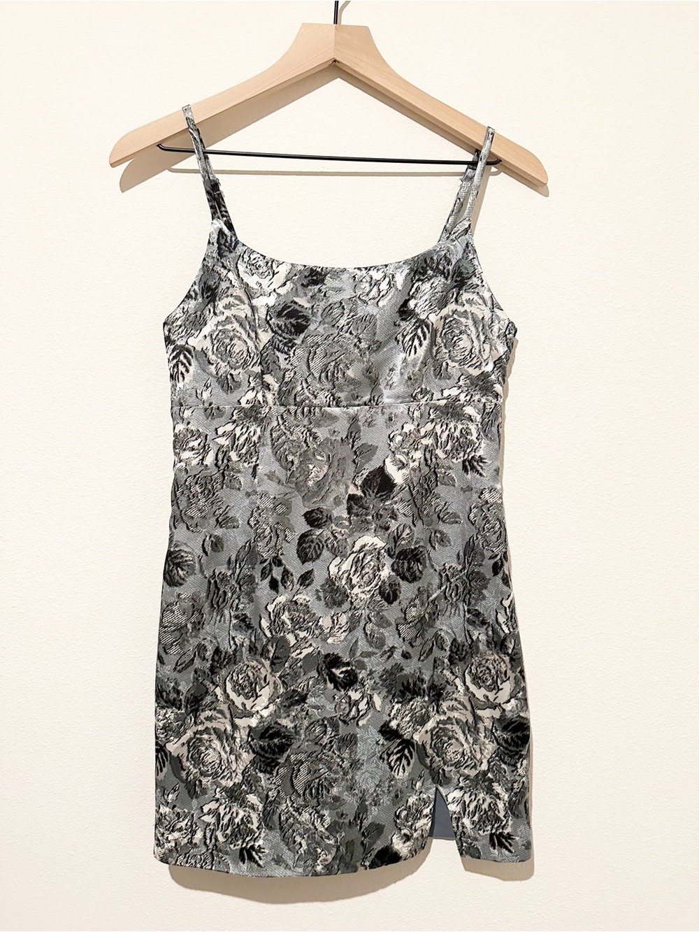 Y2K Blue Satin Floral Mini Dress - Fit like a Small